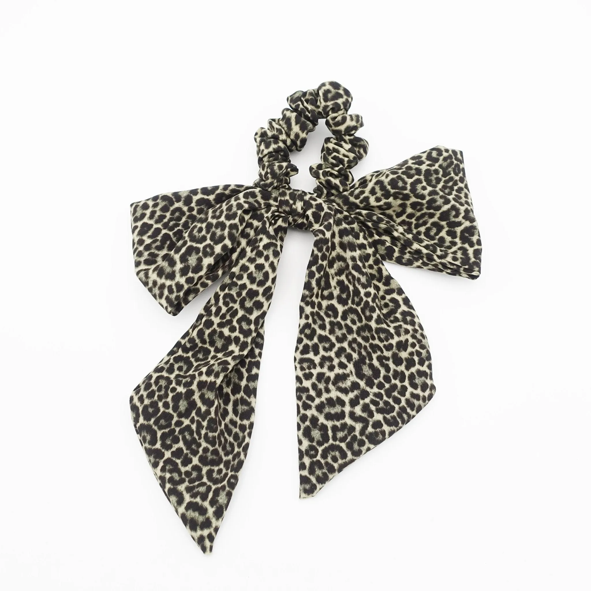 leopard print bow knot scrunchies sexy knot women hair elastic scrunchy