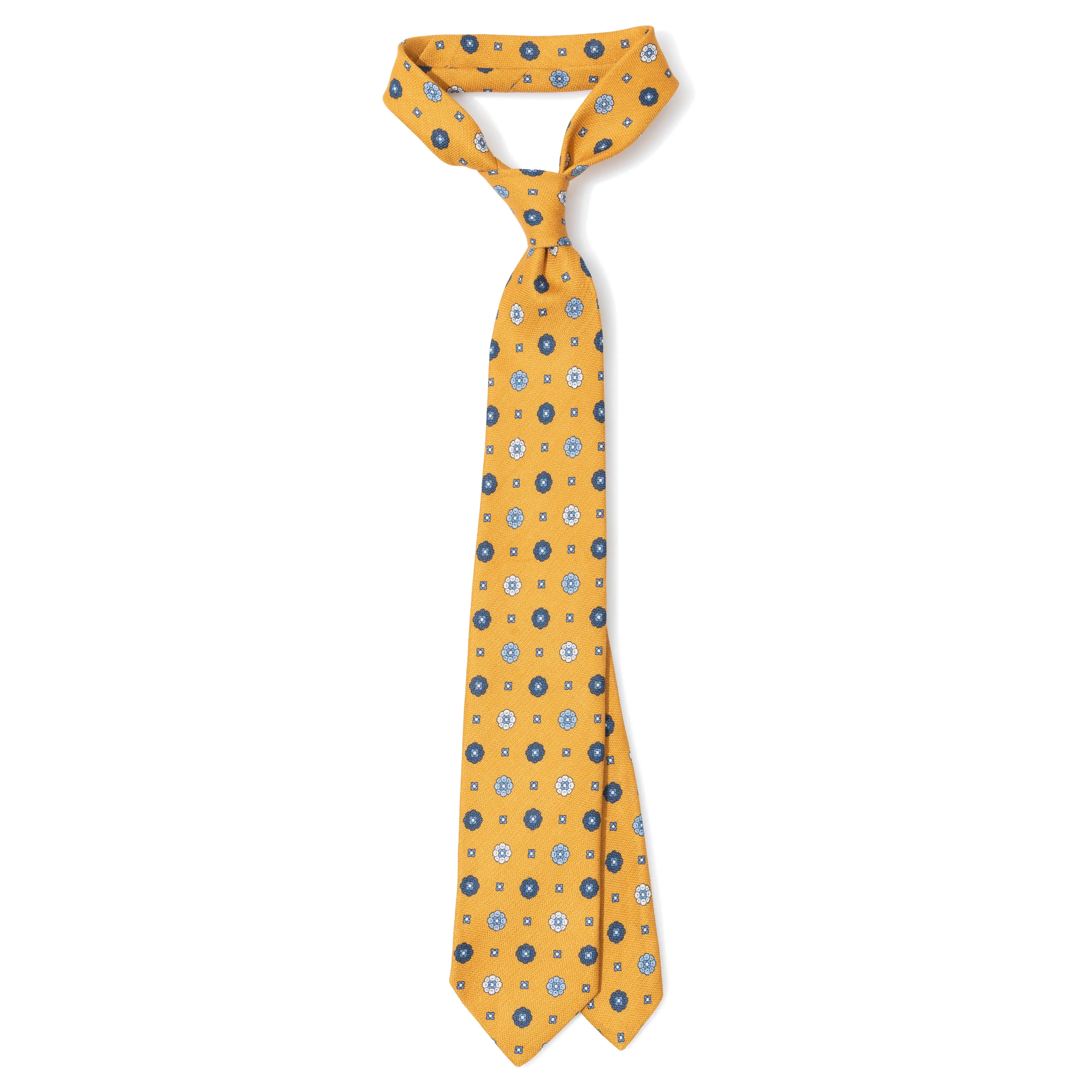 Linen Print Tipped Tie
