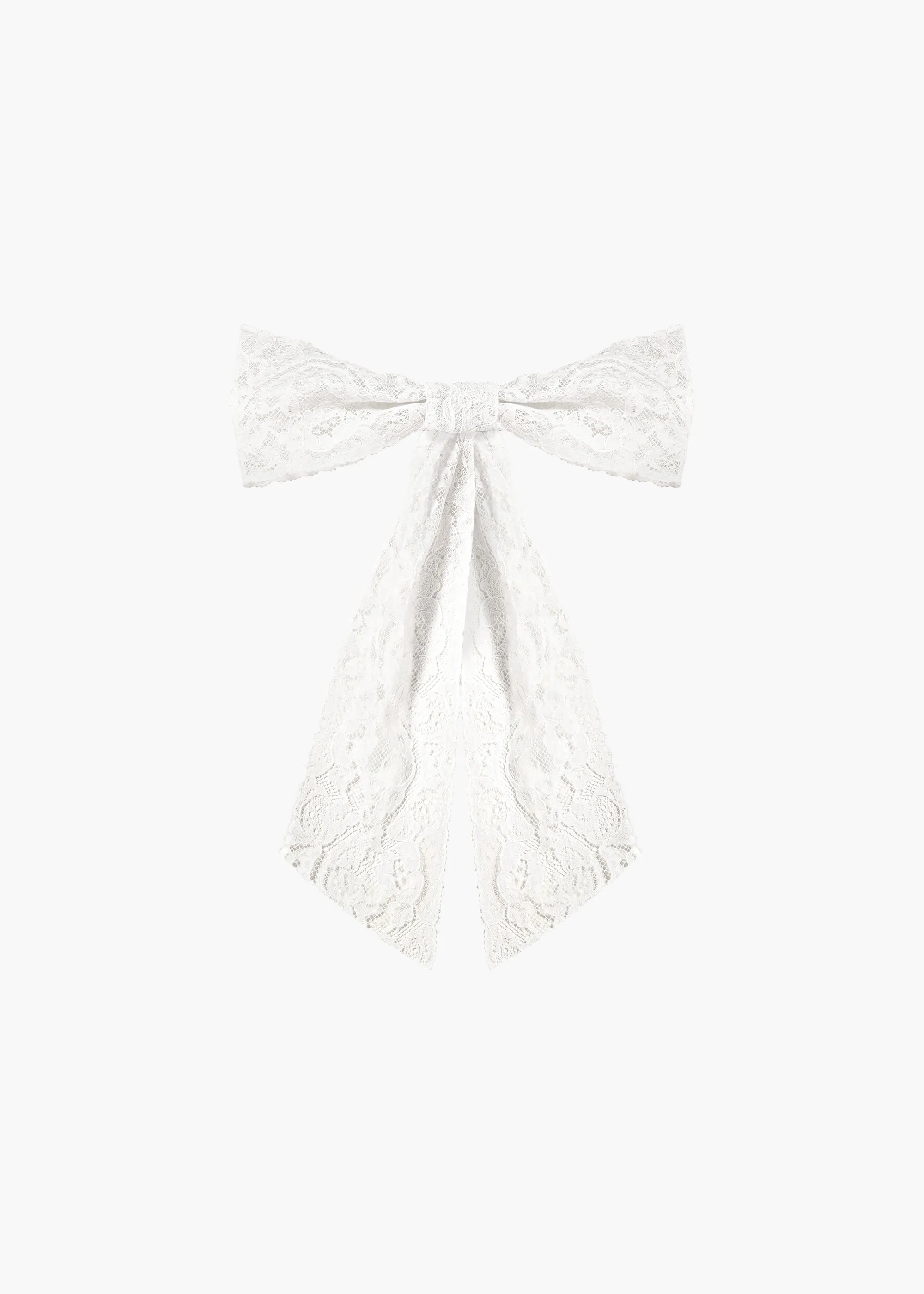 Lucia Bow Barrette -- White