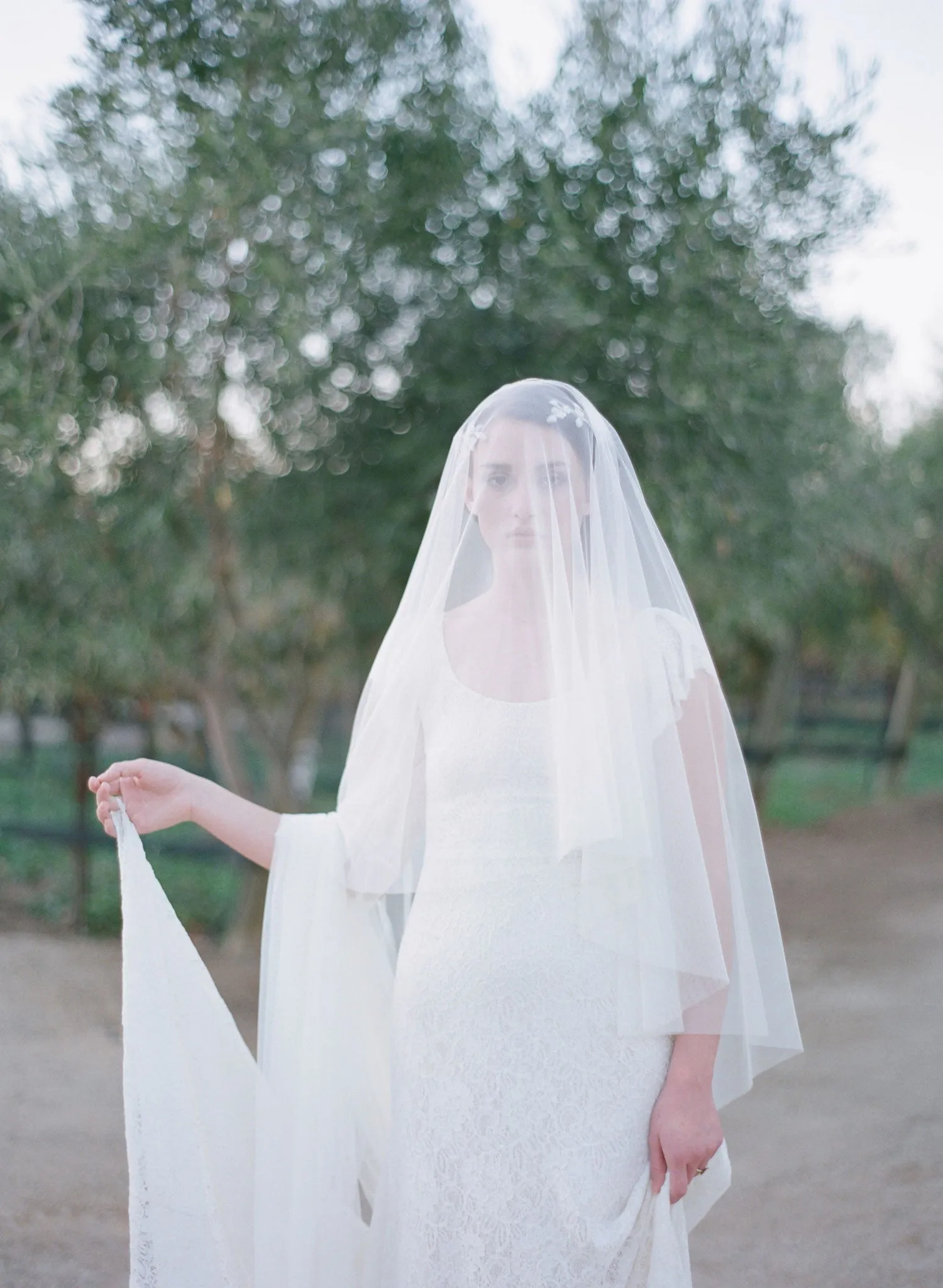 Lux tulle cathedral, chapel, fingertip length veil - Style #357lux