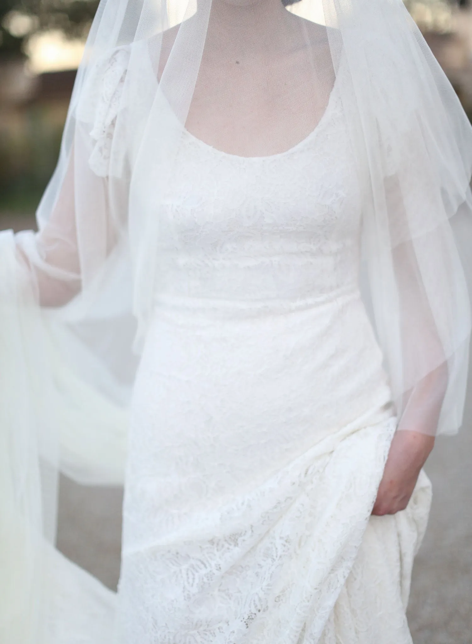 Lux tulle cathedral, chapel, fingertip length veil - Style #357lux