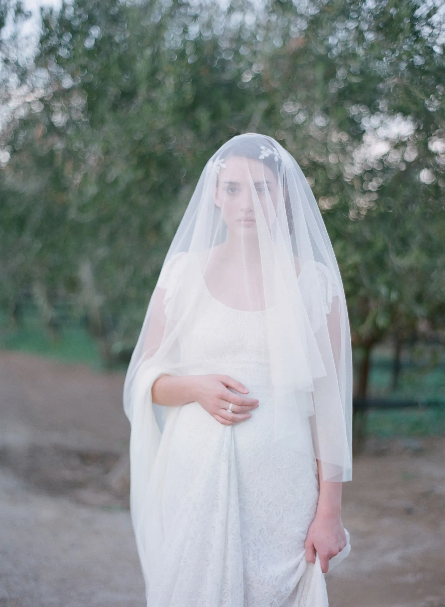 Lux tulle cathedral, chapel, fingertip length veil - Style #357lux