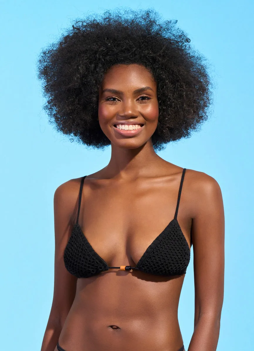 Maaji Midnight Black Zen Sliding Triangle Bikini Top