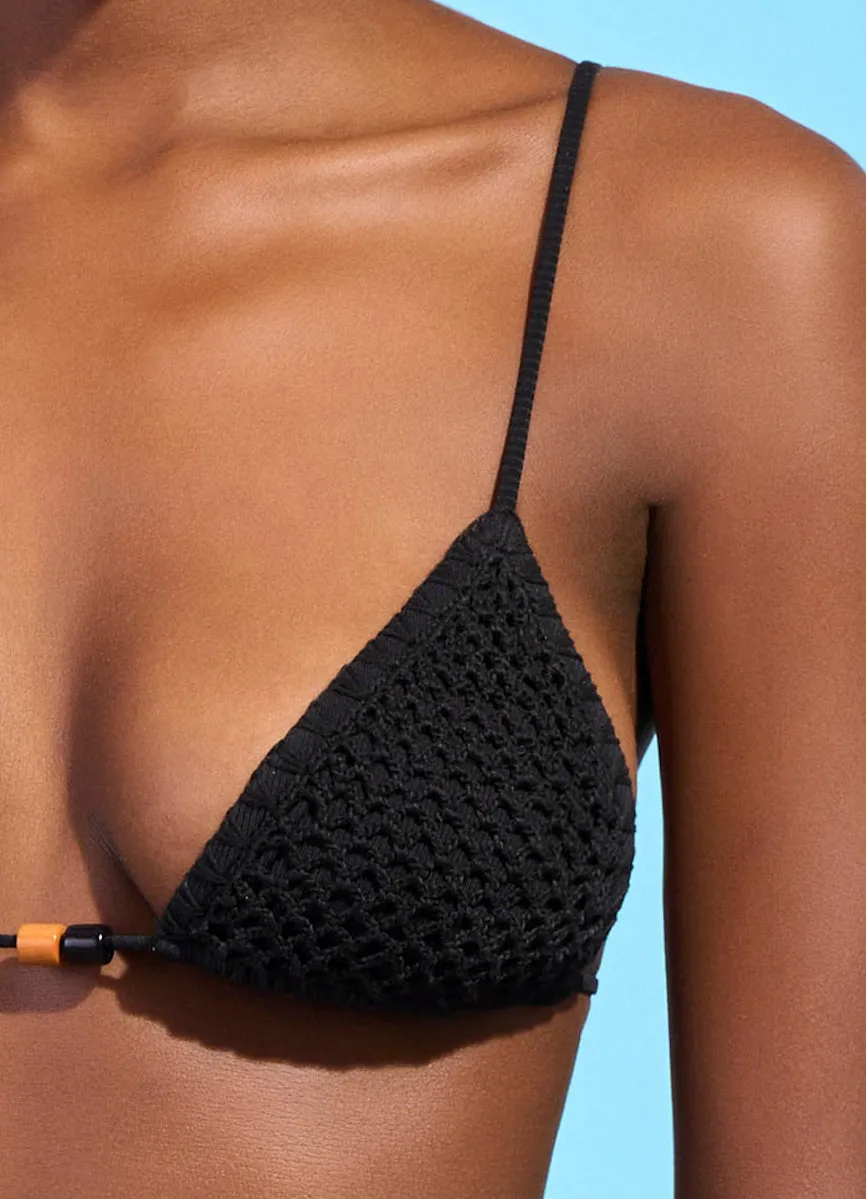 Maaji Midnight Black Zen Sliding Triangle Bikini Top