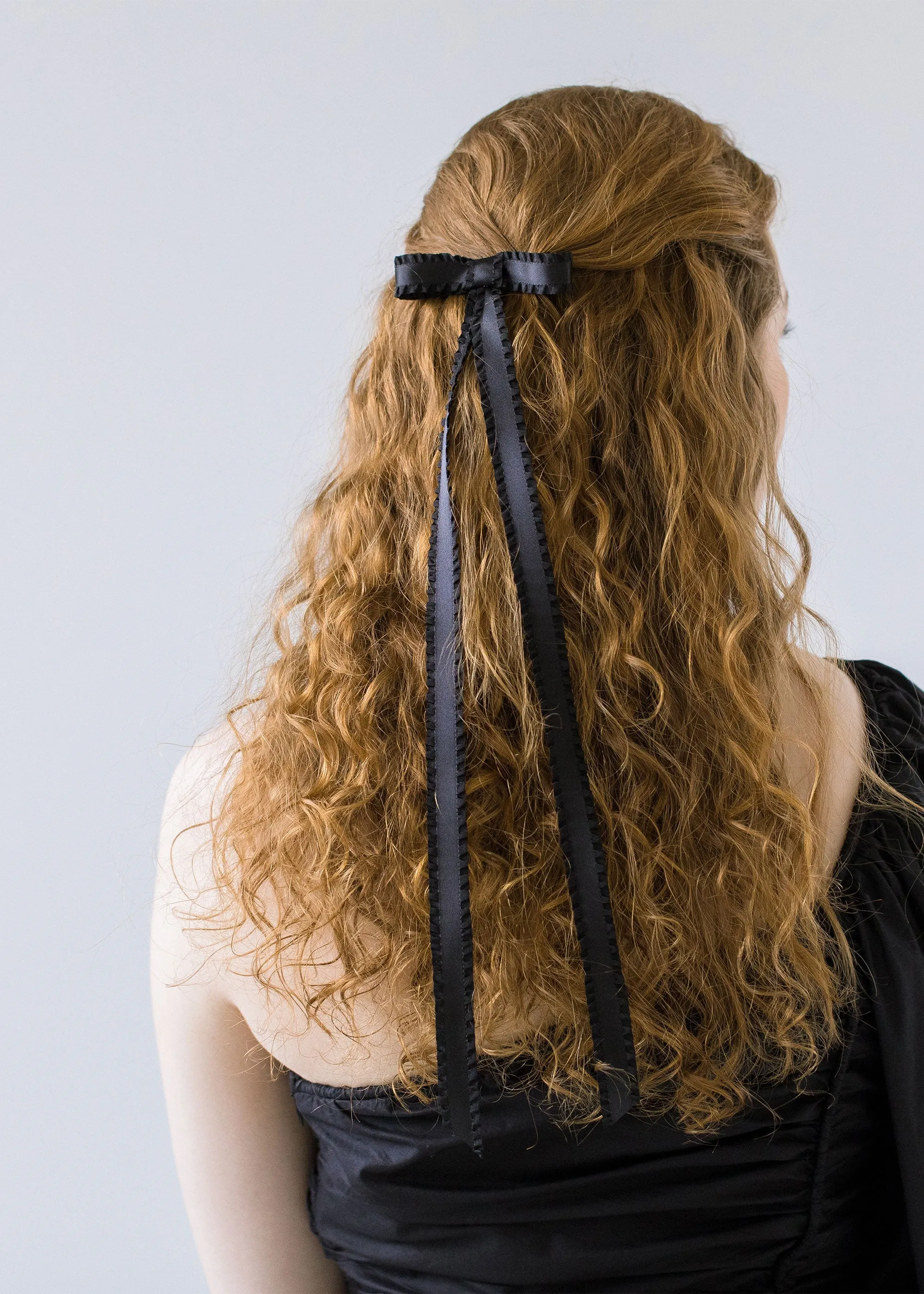 Mabel Bow Barrette -- Black