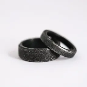 Matching Meteorite Wedding Bands