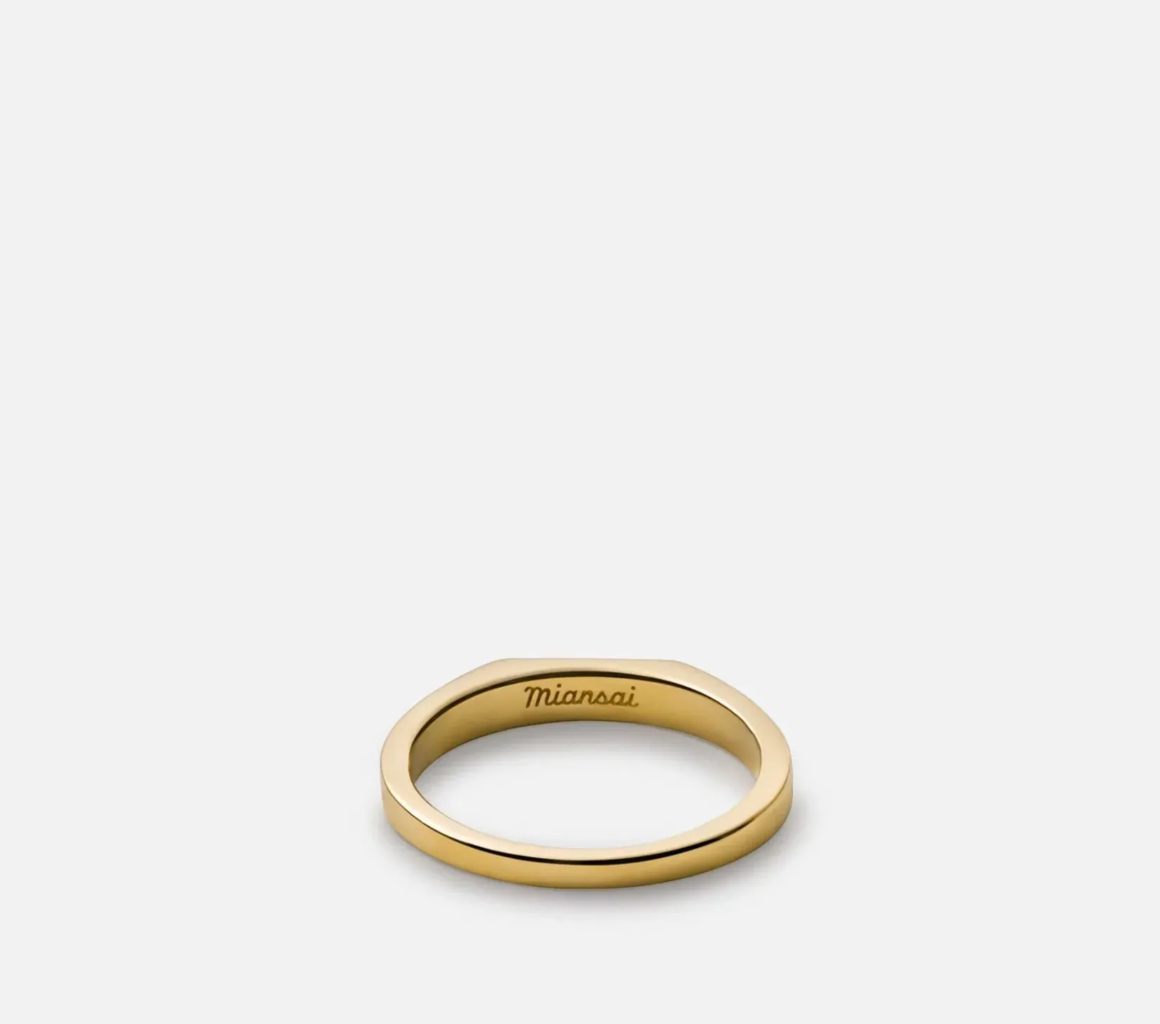 Miansai Thin Geo with Diamond Gold Polished Ring