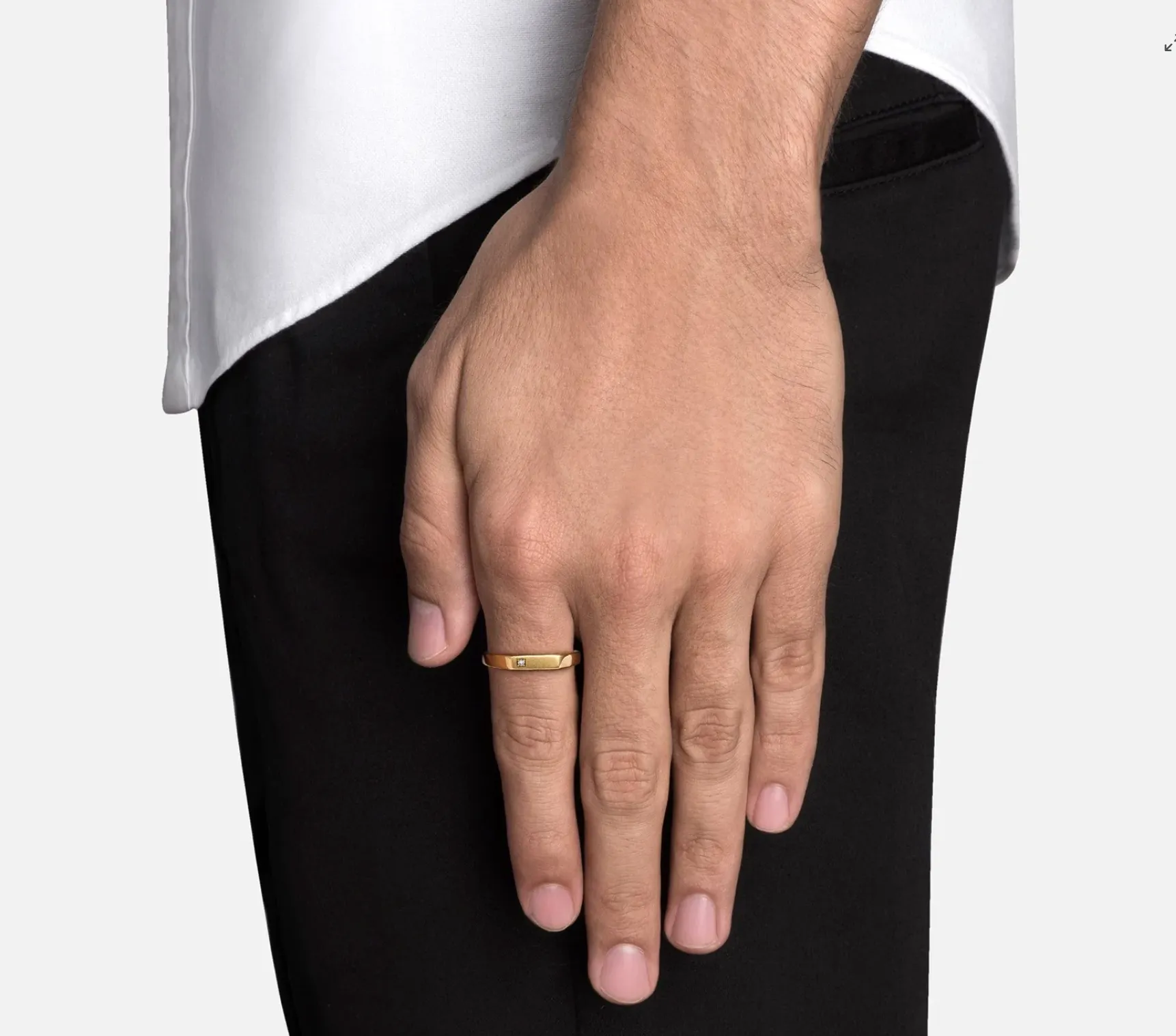 Miansai Thin Geo with Diamond Gold Polished Ring
