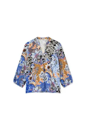 Mieke Paisley Print Blouse - Blue Galaxy