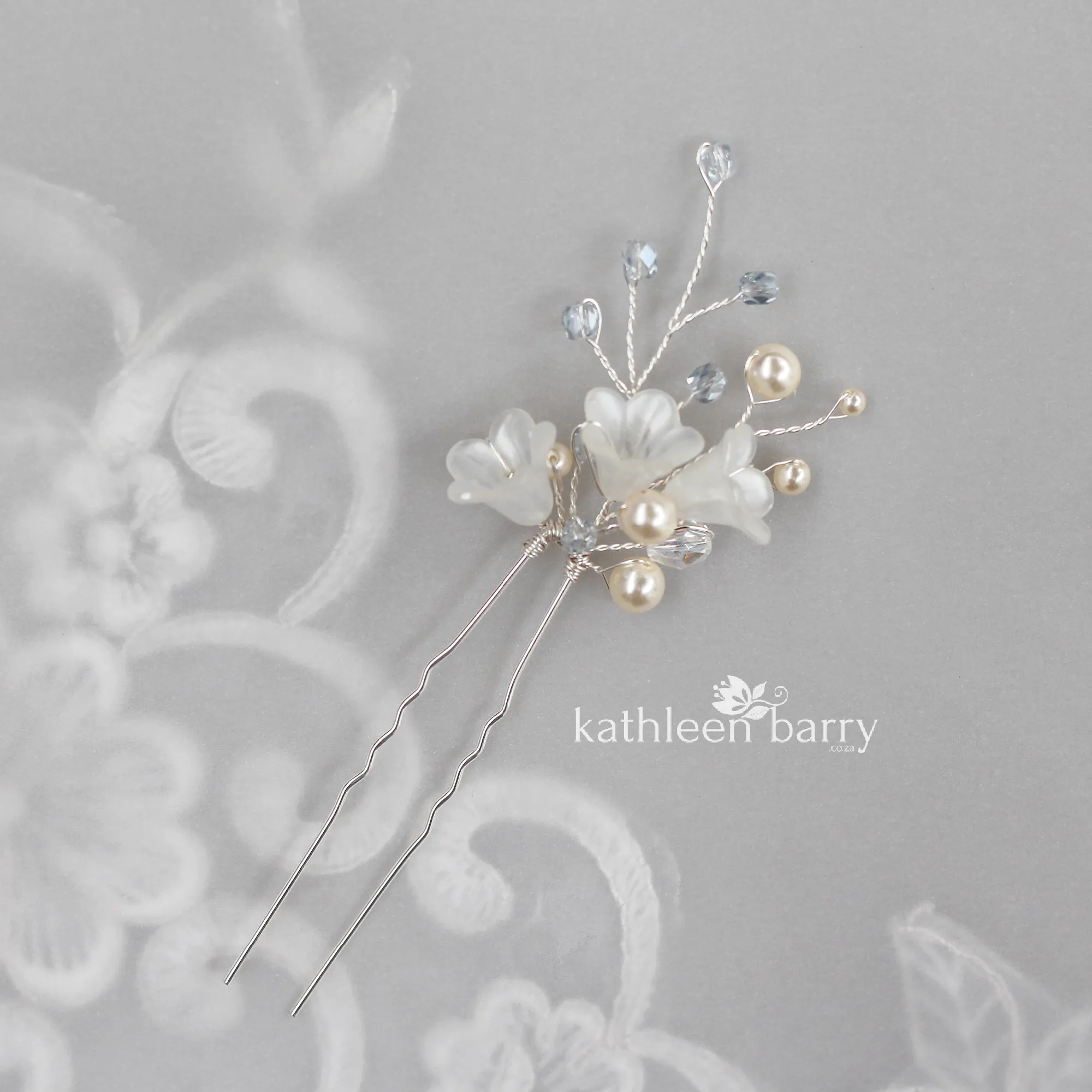 Monica pale blue hair pins mix and match - 3 styles - Rose gold, Gold or silver (sold individually)