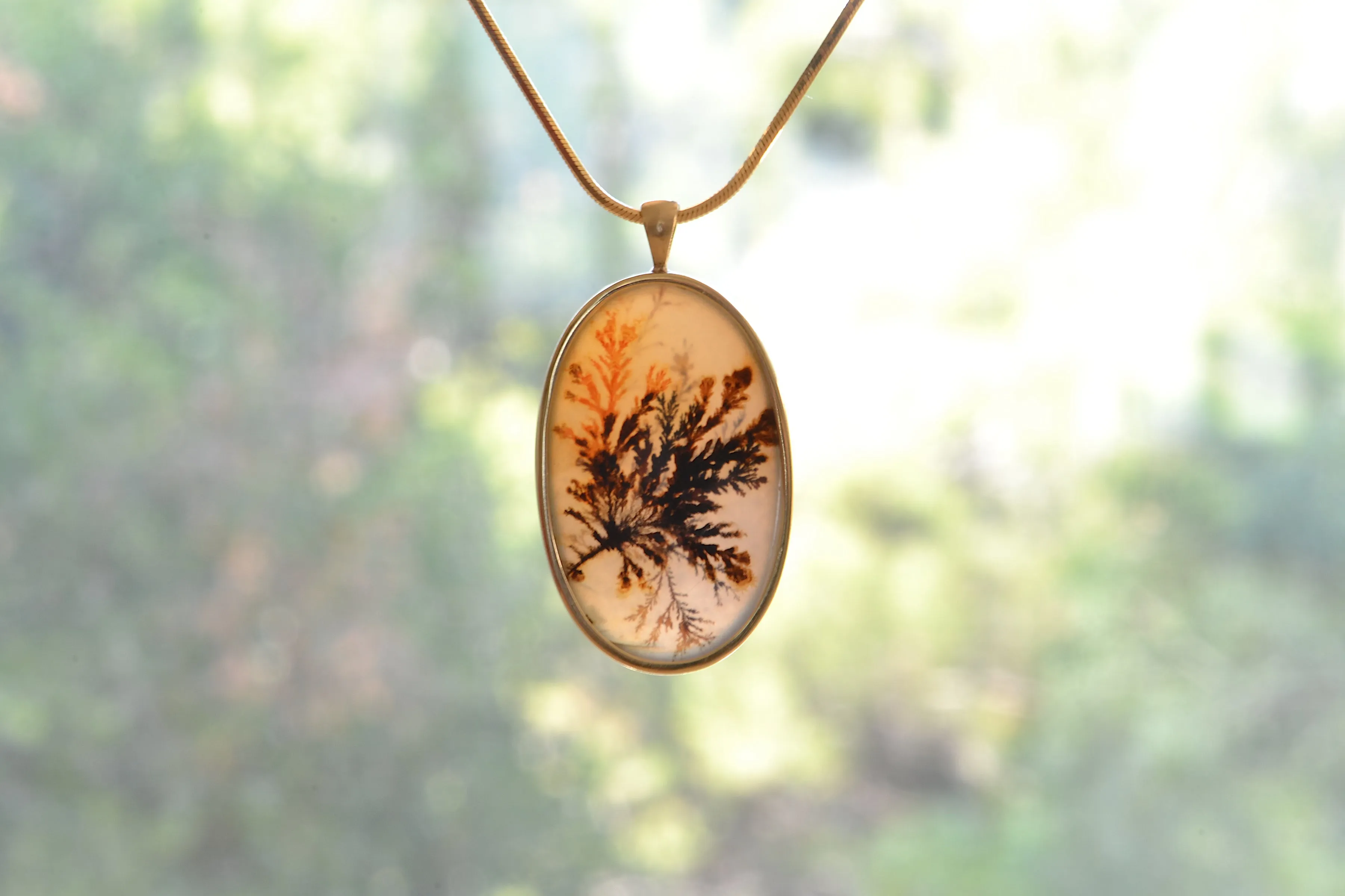 OK Oval Dendritic Agate Pendant