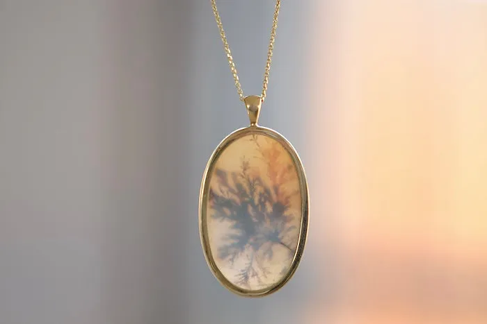 OK Oval Dendritic Agate Pendant