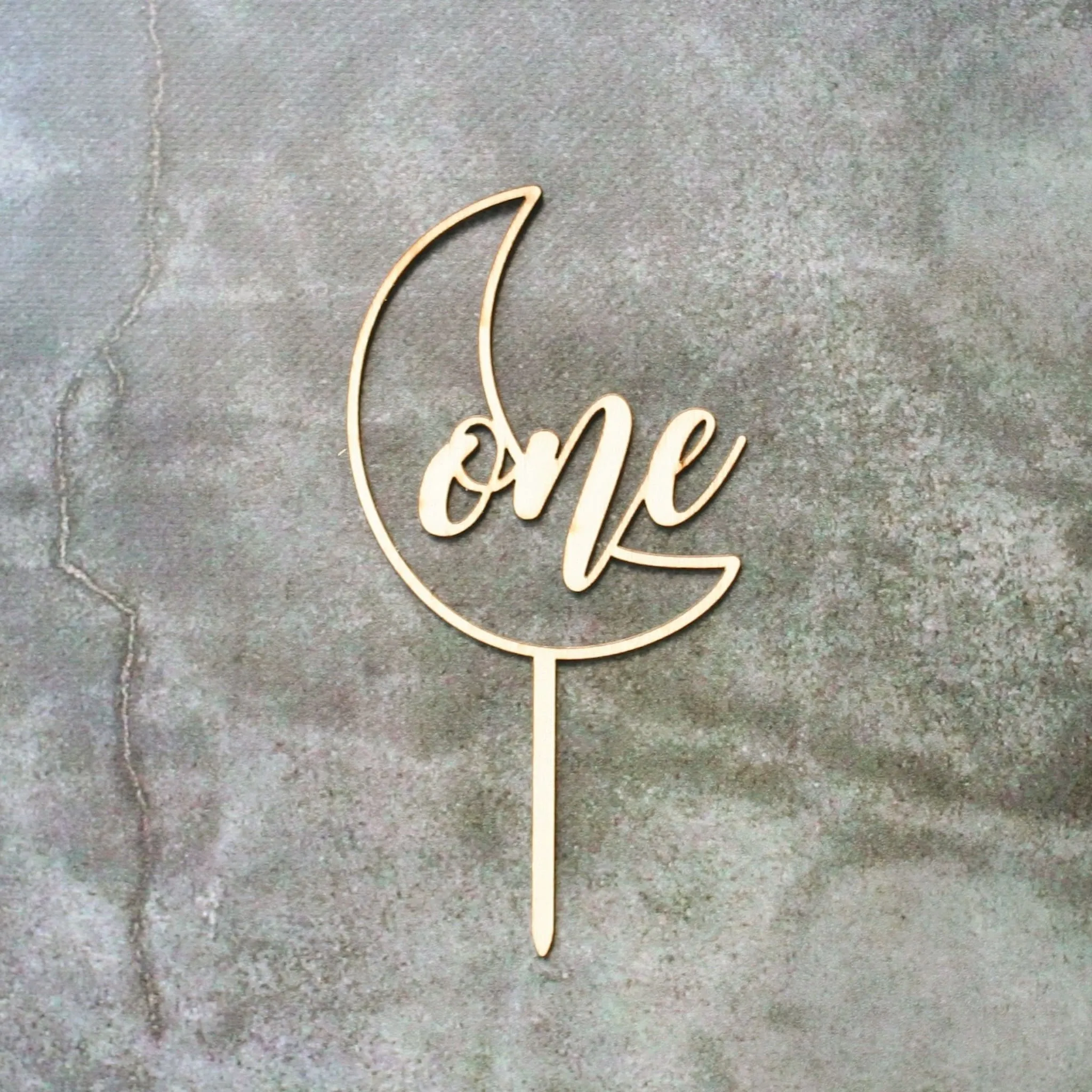 ONE First Birthday Wooden Cake Toppers