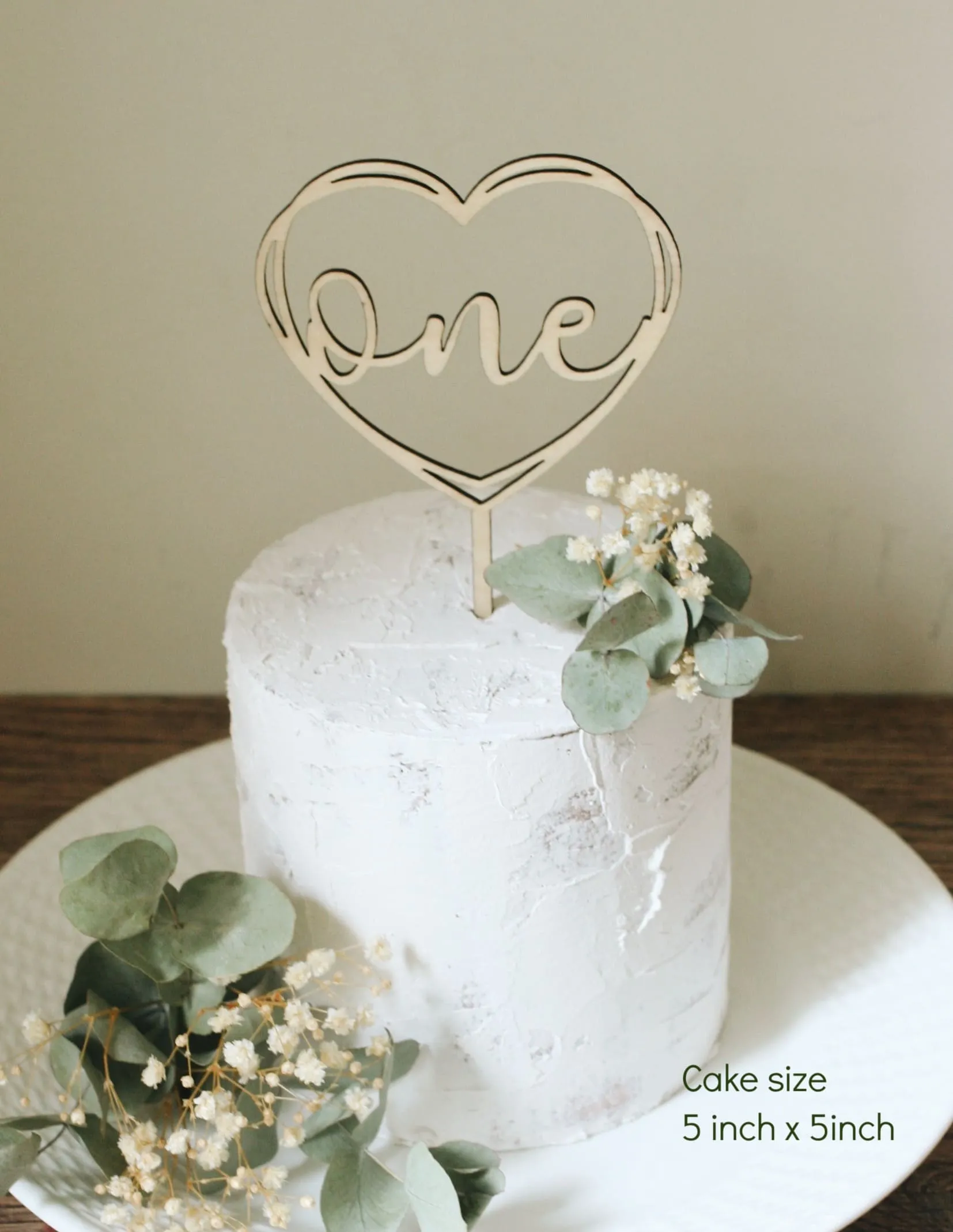 ONE First Birthday Wooden Cake Toppers