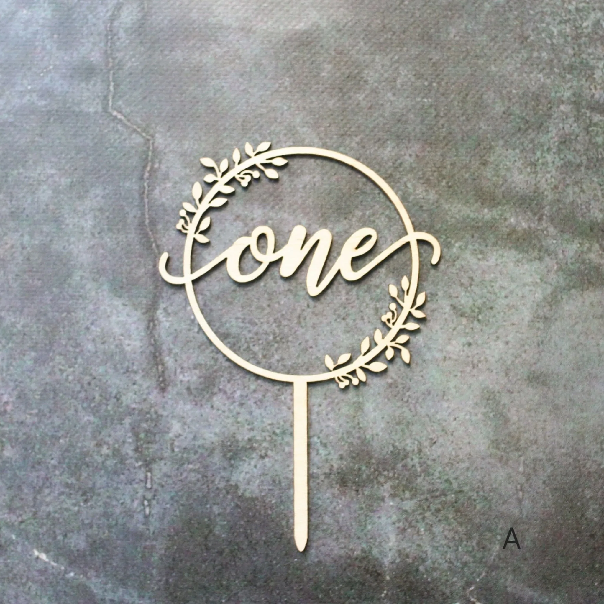 ONE First Birthday Wooden Cake Toppers