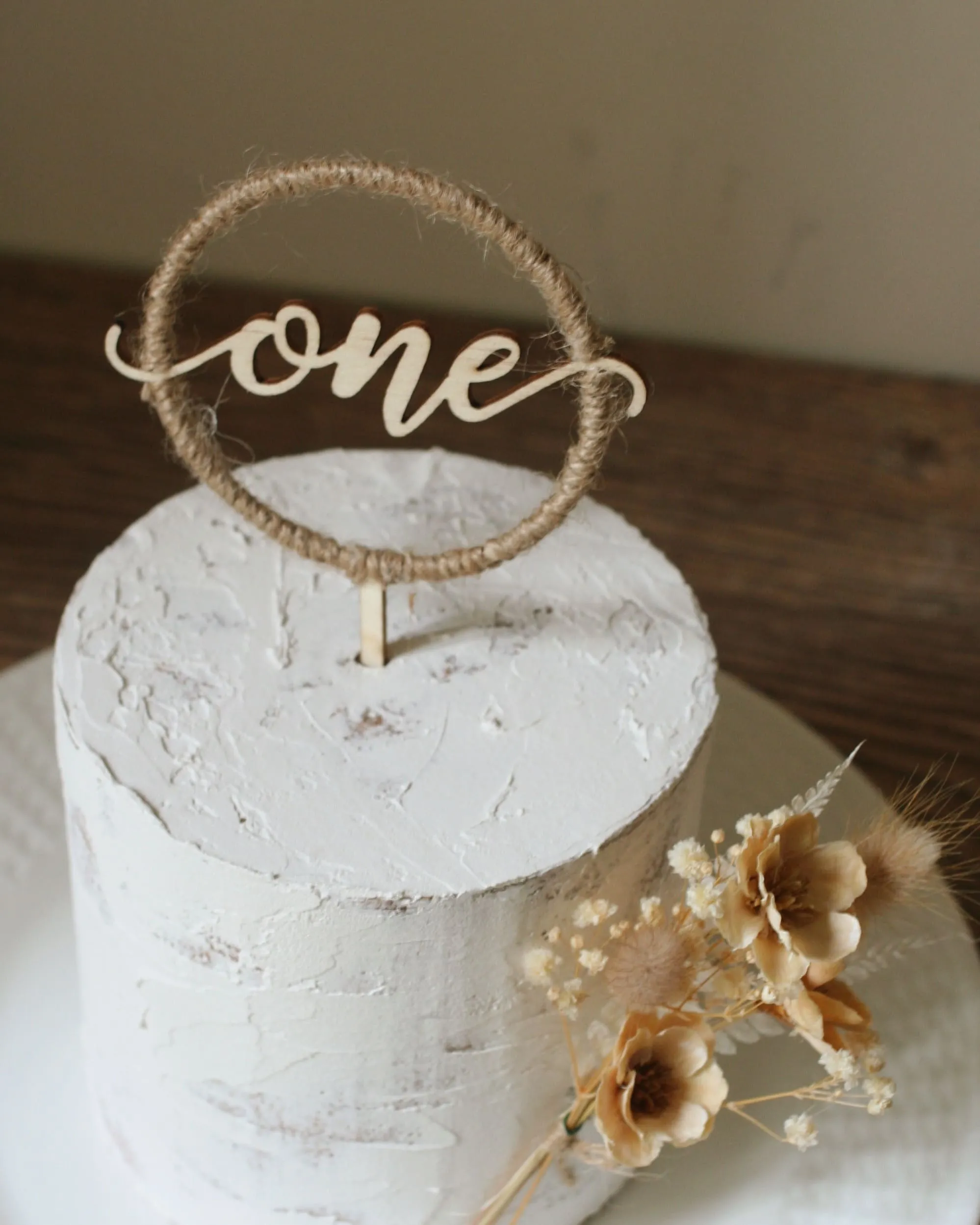 ONE First Birthday Wooden Cake Toppers
