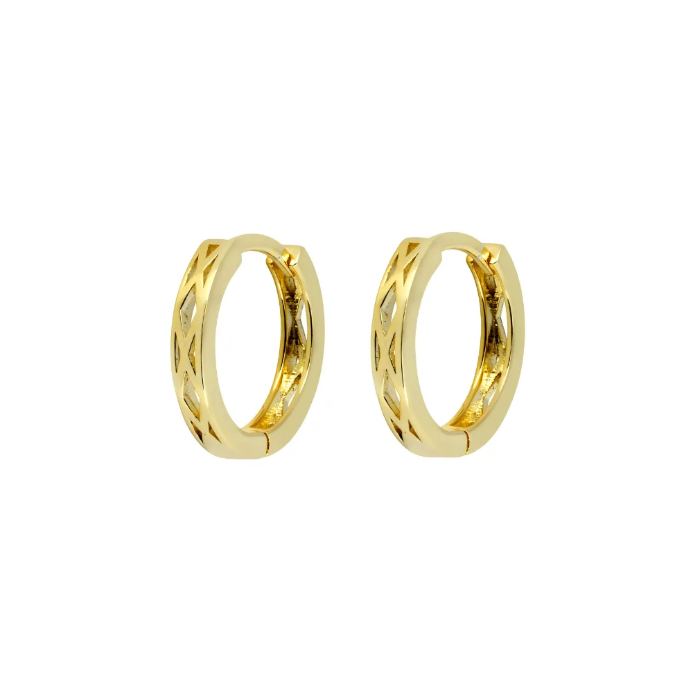 Patterned Gold Hoop Earrings