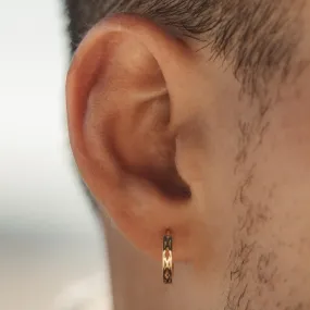 Patterned Gold Hoop Earrings