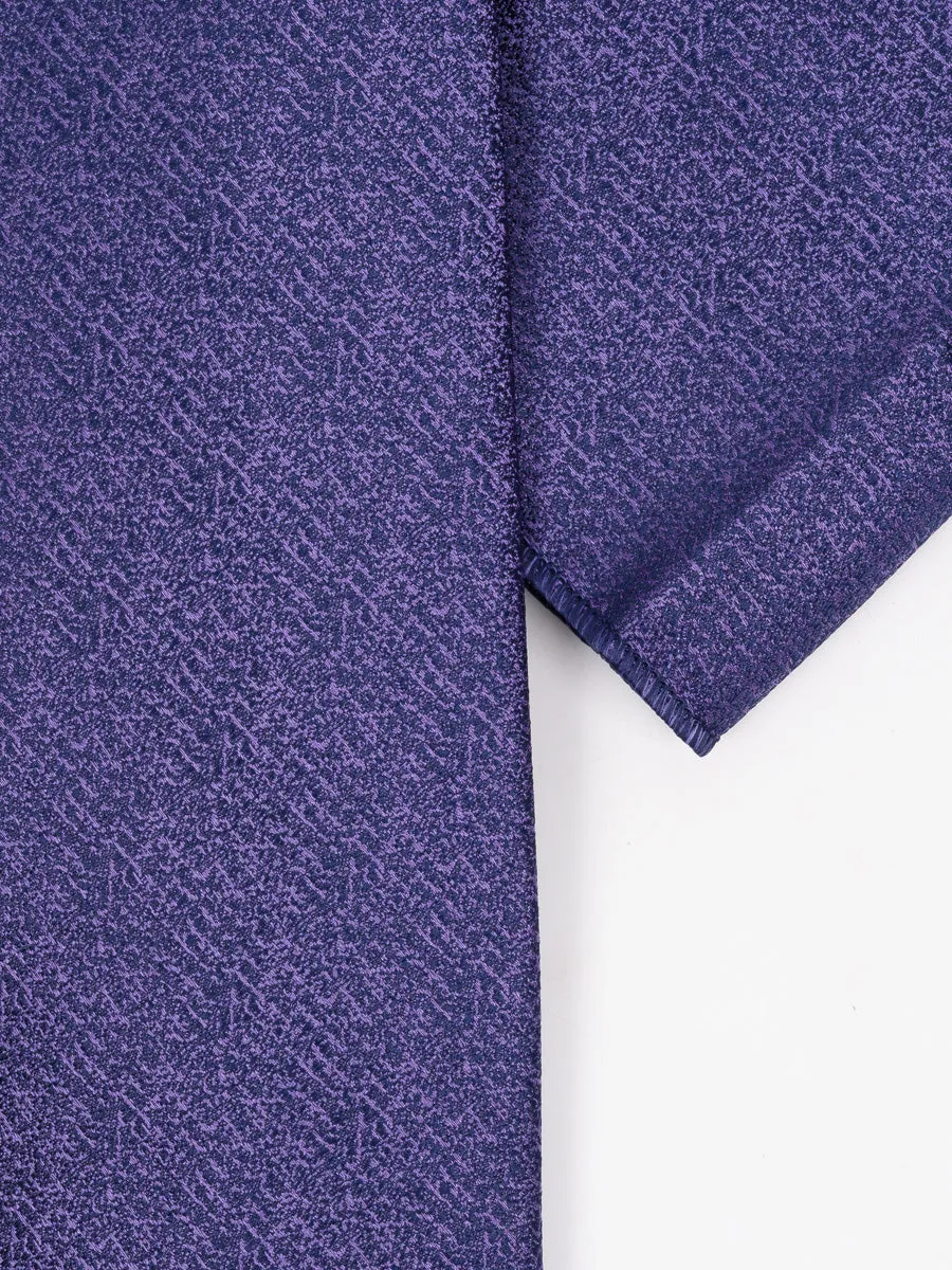 Peiro Butti Tie with Pocket Square Purple with Black Herringbone PBTPS026
