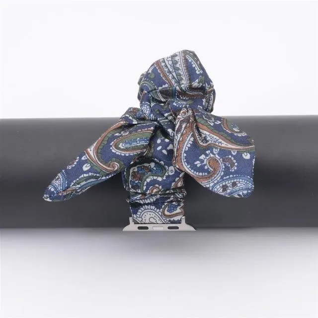 Pink Stylish Bunny Knot Red Flower Floral Print Scrunchies Series