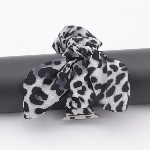 Pink Stylish Bunny Knot Red Flower Floral Print Scrunchies Series