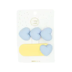 Puffy Heart Hair Clip Set by Miki Miette