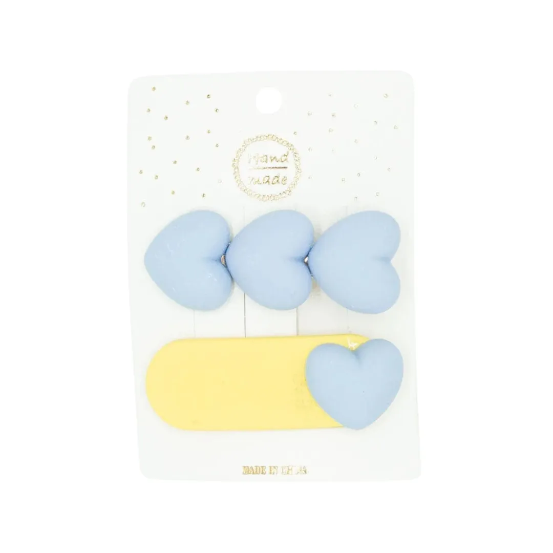 Puffy Heart Hair Clip Set by Miki Miette