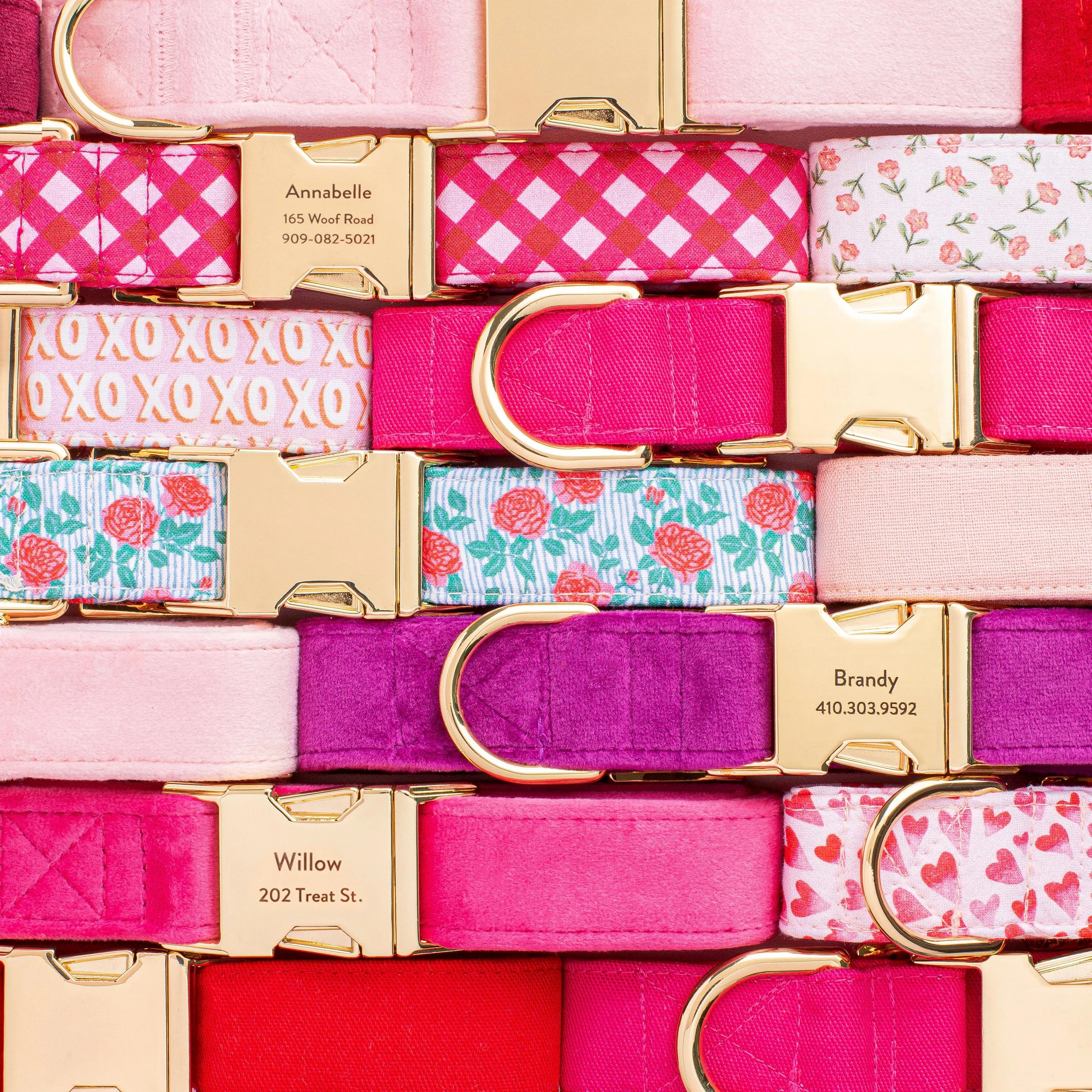 Raspberry Gingham Lady Bow Collar