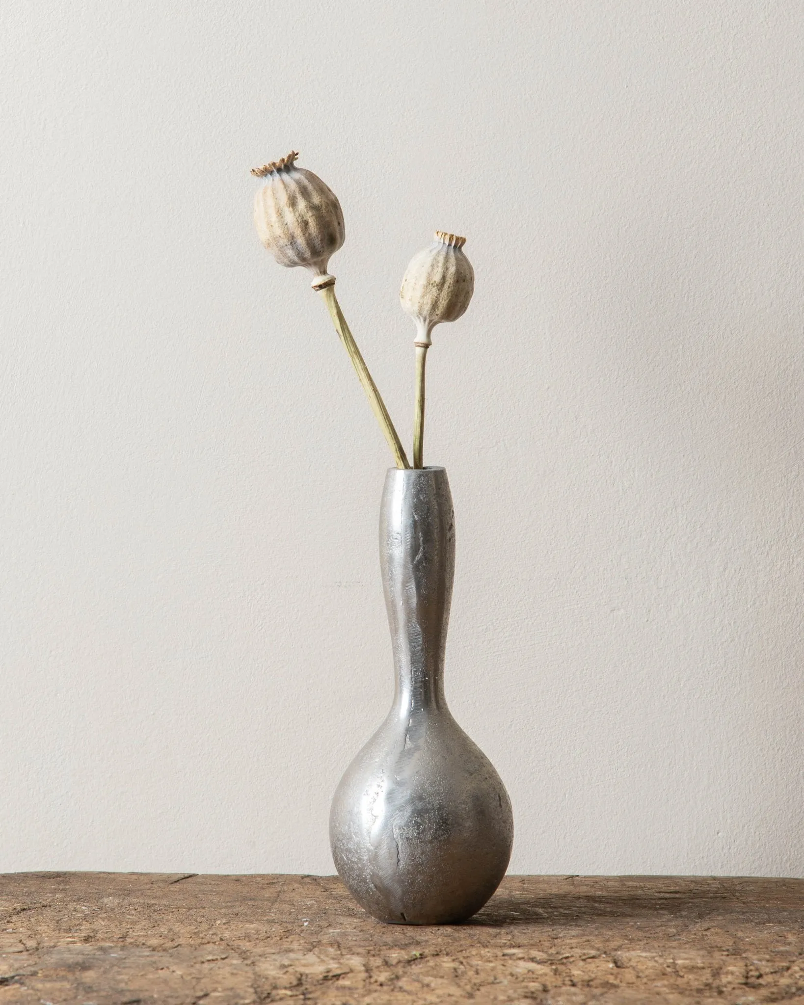 Raw Pewter Gourd Vase