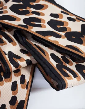 Rectangular Leopard Hair Scarf
