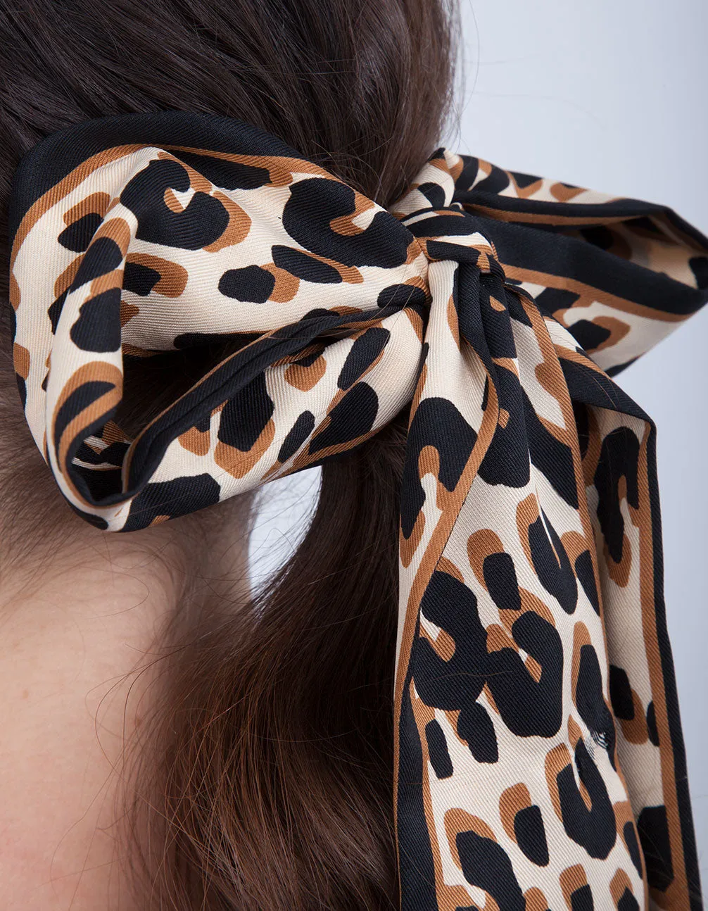 Rectangular Leopard Hair Scarf