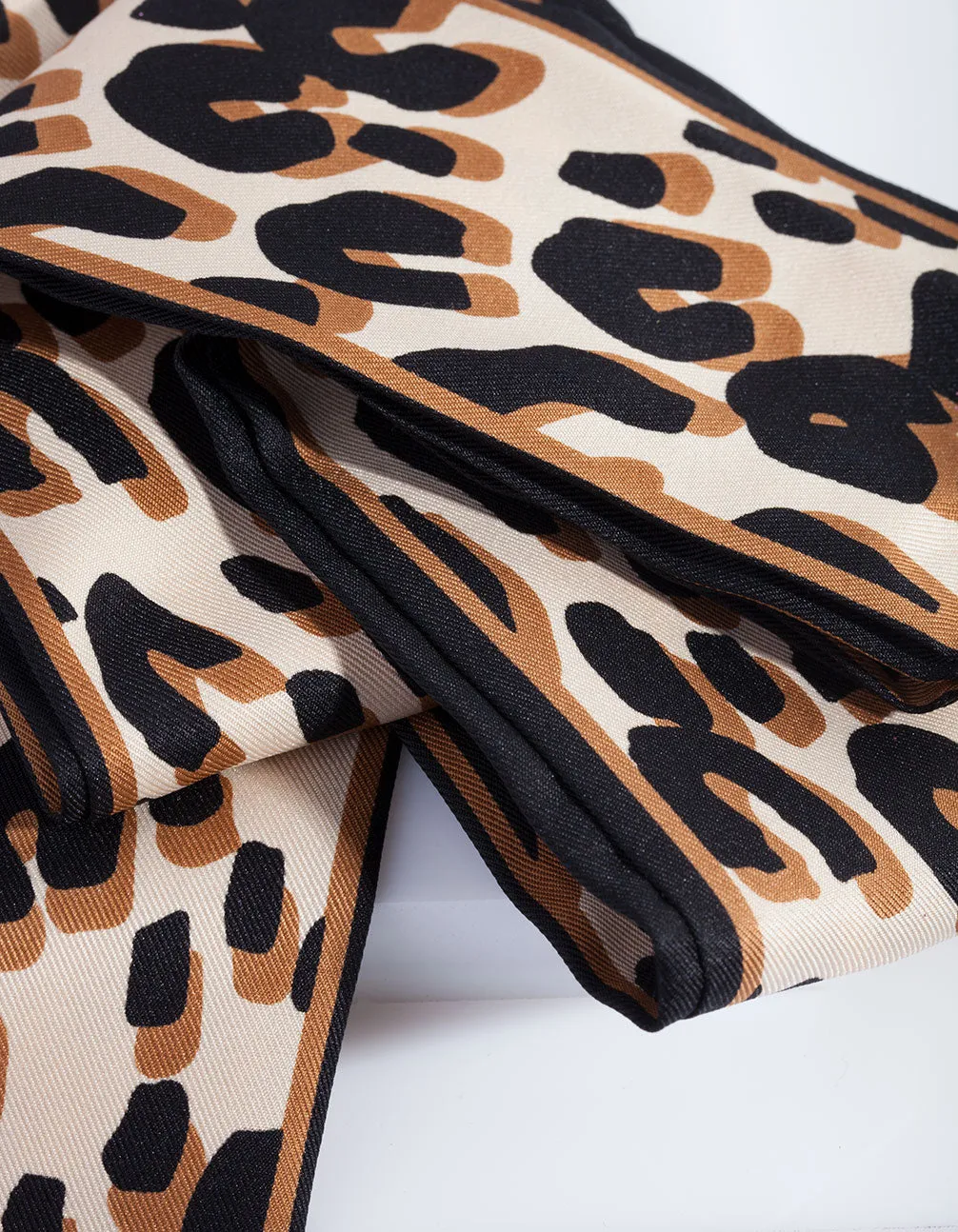 Rectangular Leopard Hair Scarf