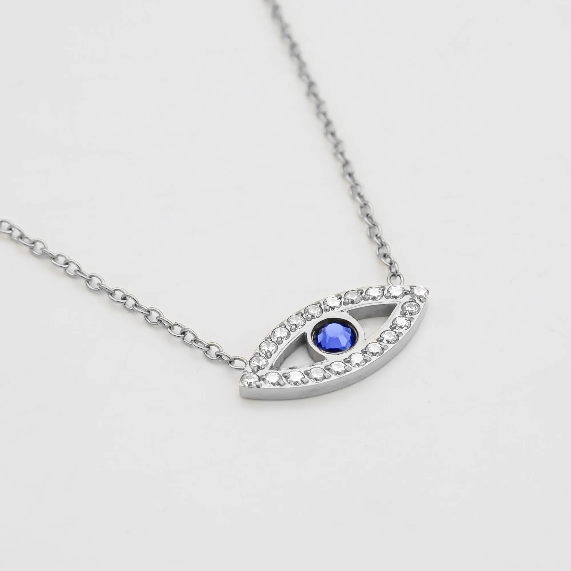 Rhea CZ Eye Necklace