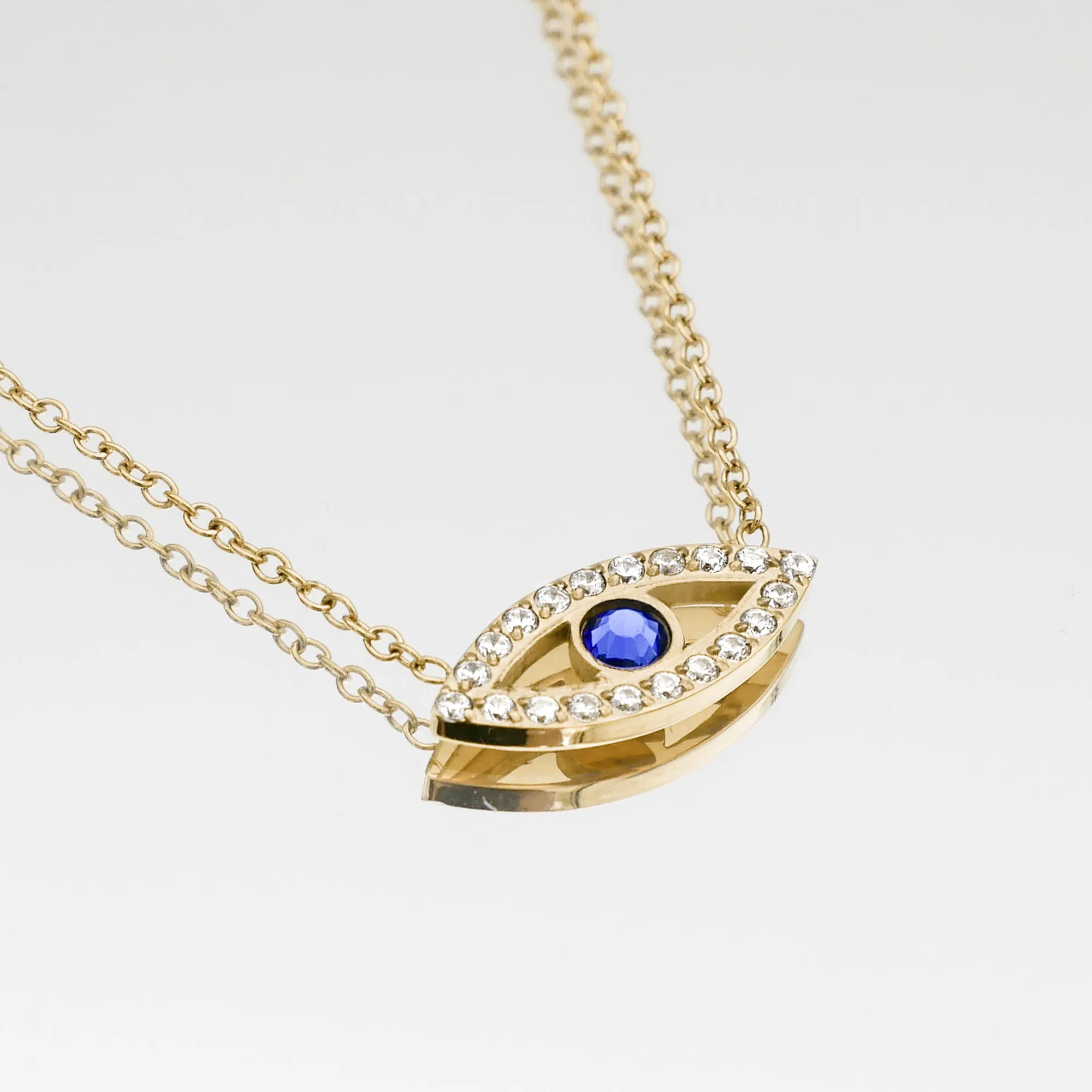 Rhea CZ Eye Necklace