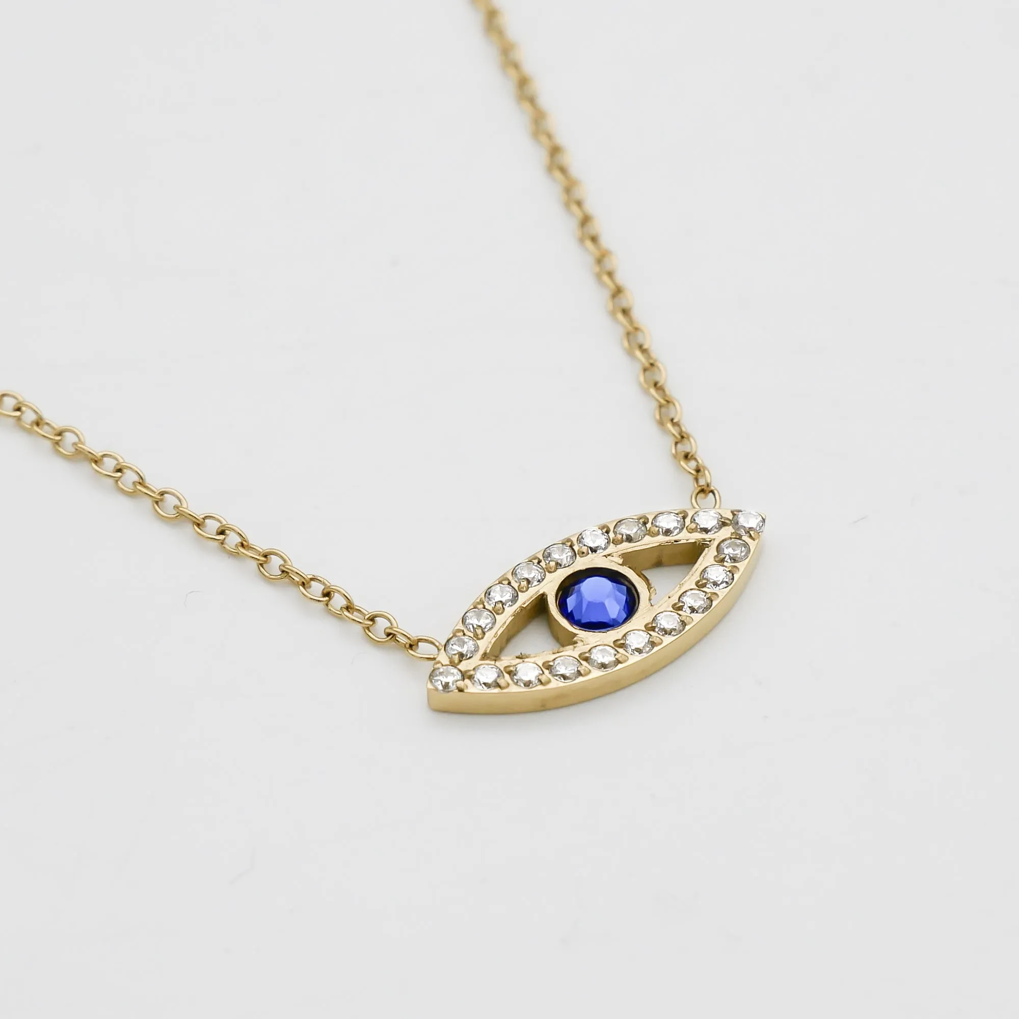 Rhea CZ Eye Necklace