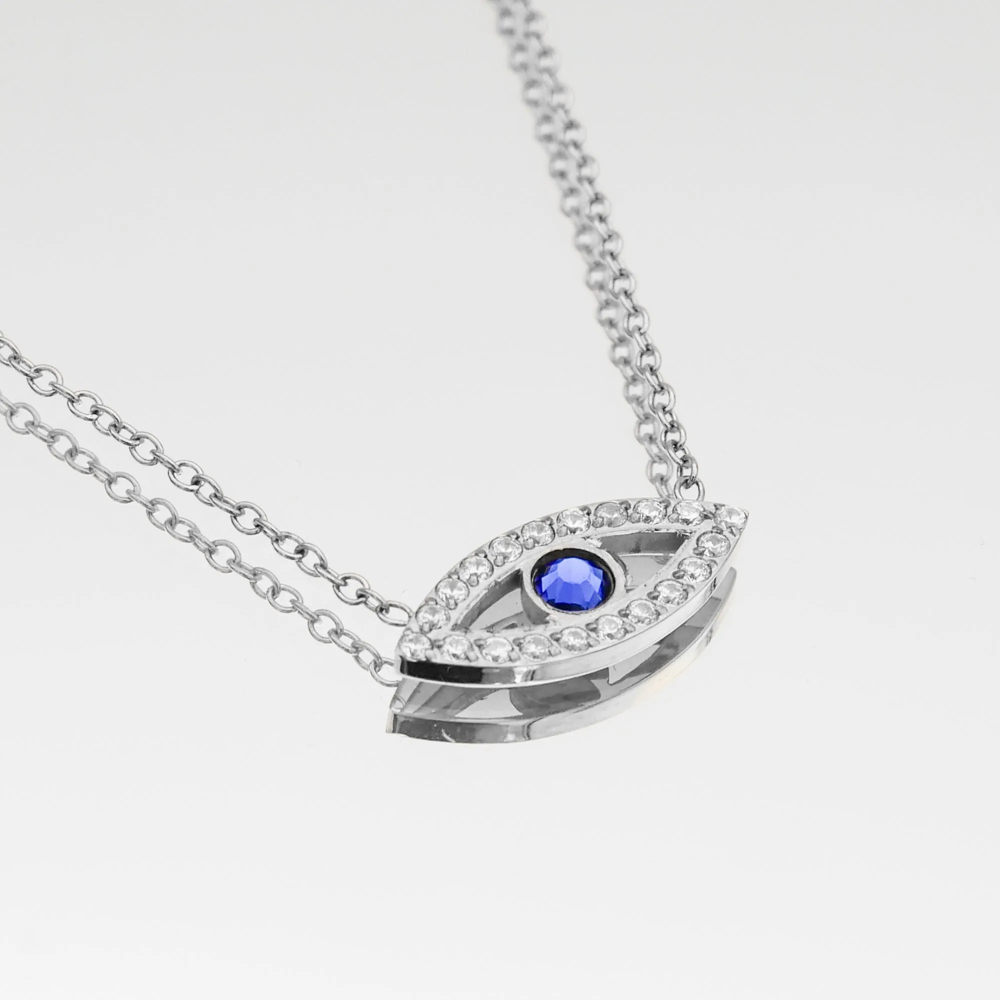 Rhea CZ Eye Necklace
