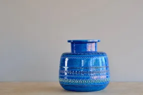 Rimini Blu 8" Tall Vase with Angled Sides
