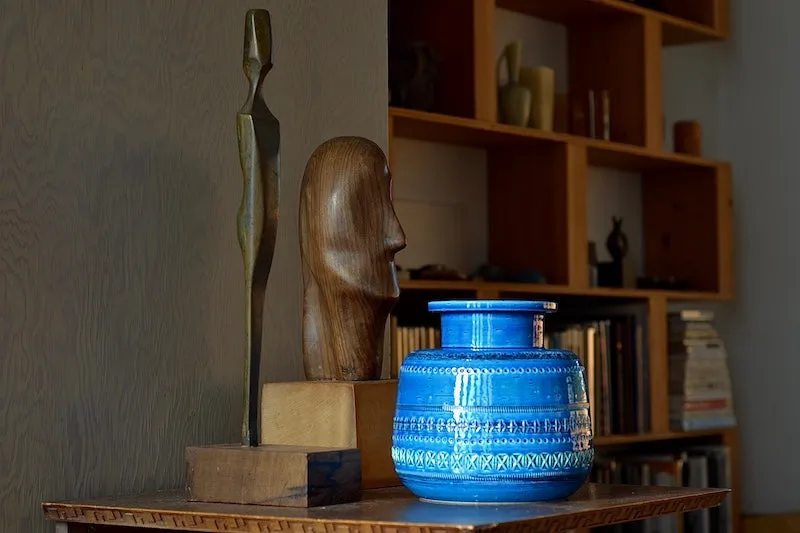 Rimini Blu 8" Tall Vase with Angled Sides