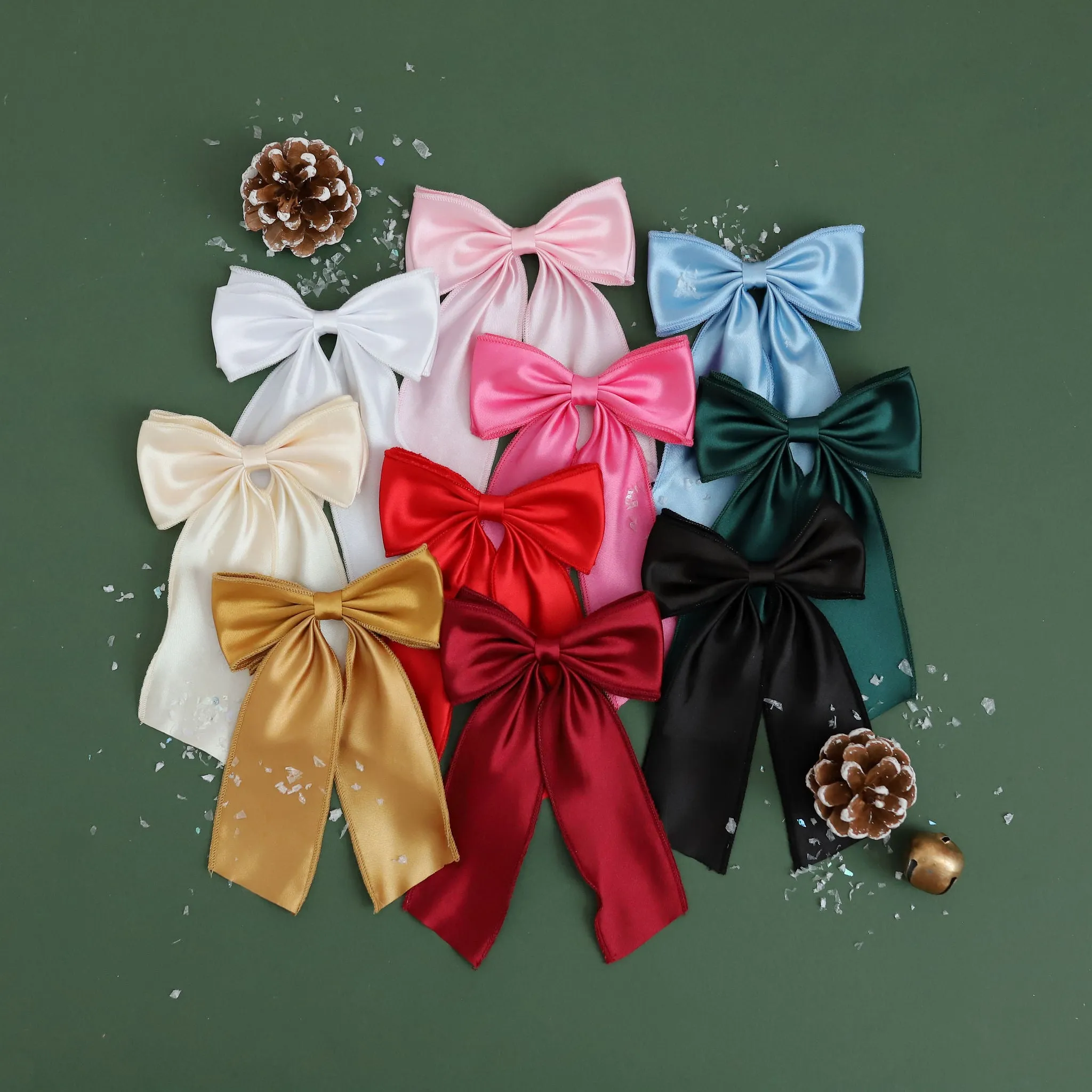 Satin Double Bow - Black