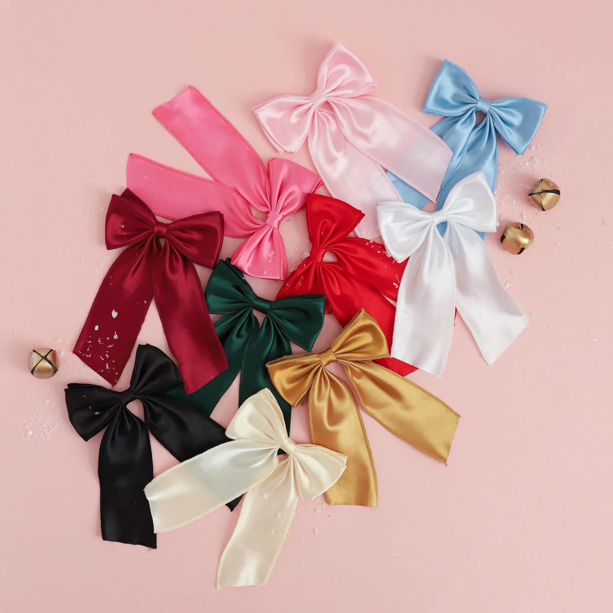 Satin Double Bow - Forest Green