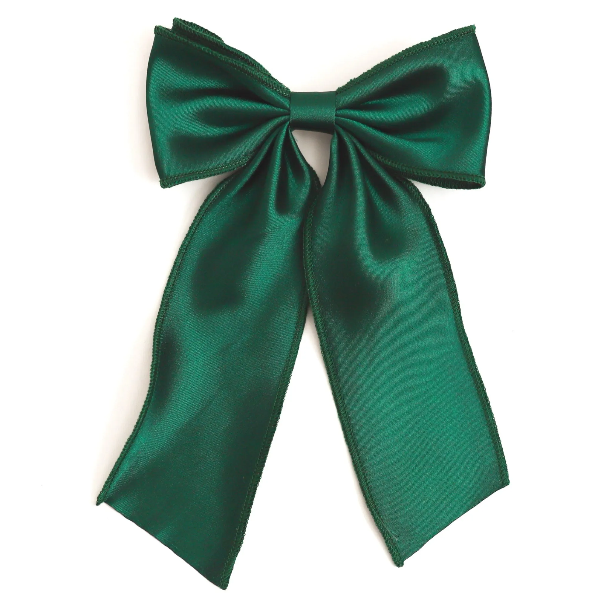 Satin Double Bow - Forest Green