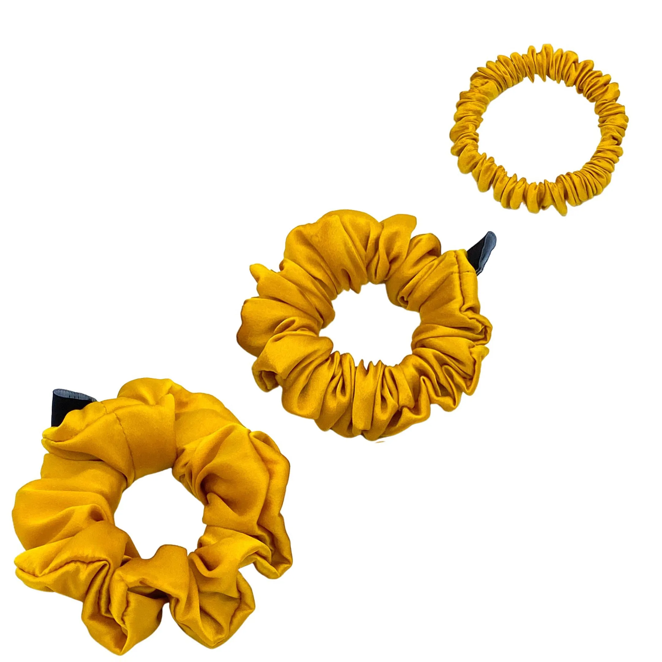 Silk Scrunchies Set - Chocolate - Mini, Small, Medium