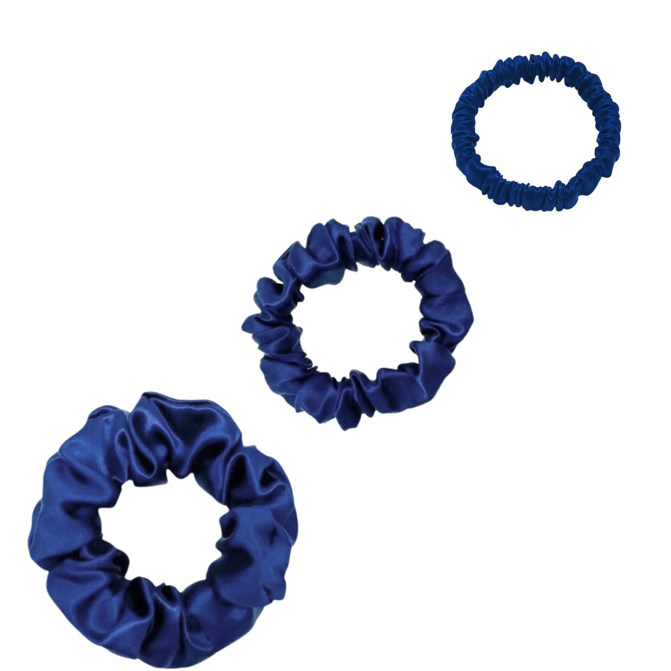 Silk Scrunchies Set - Chocolate - Mini, Small, Medium