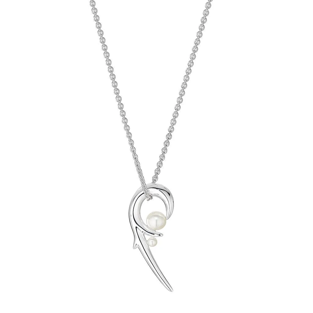 Silver Hooked Pearl Pendant