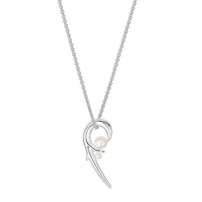 Silver Hooked Pearl Pendant