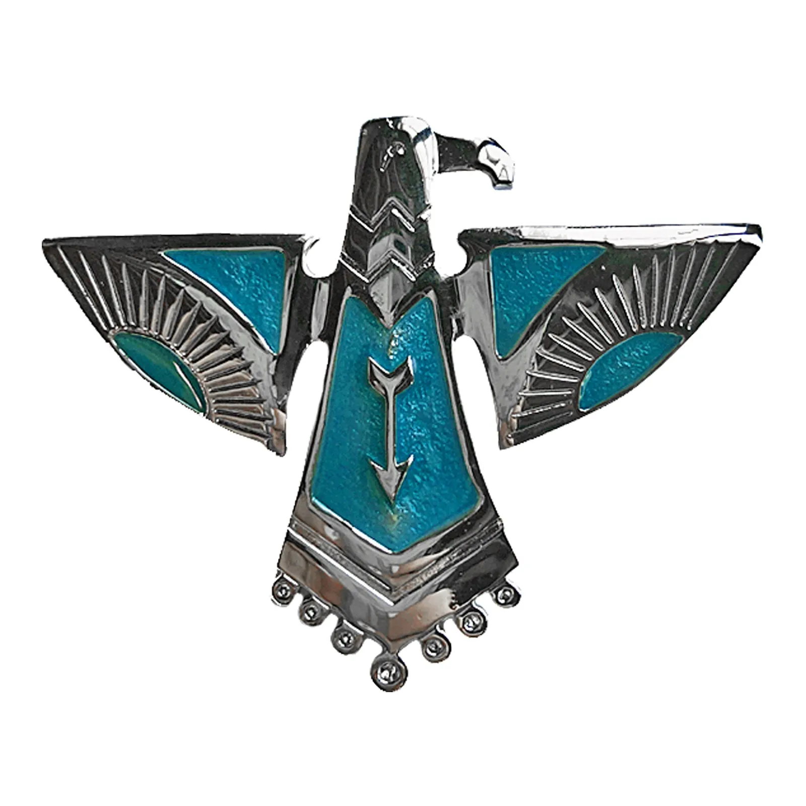 Silver Thunderbird with Turquoise Western Bolo Tie