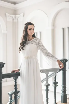 Simple bridal veil, Narrow wedding veil - JANE