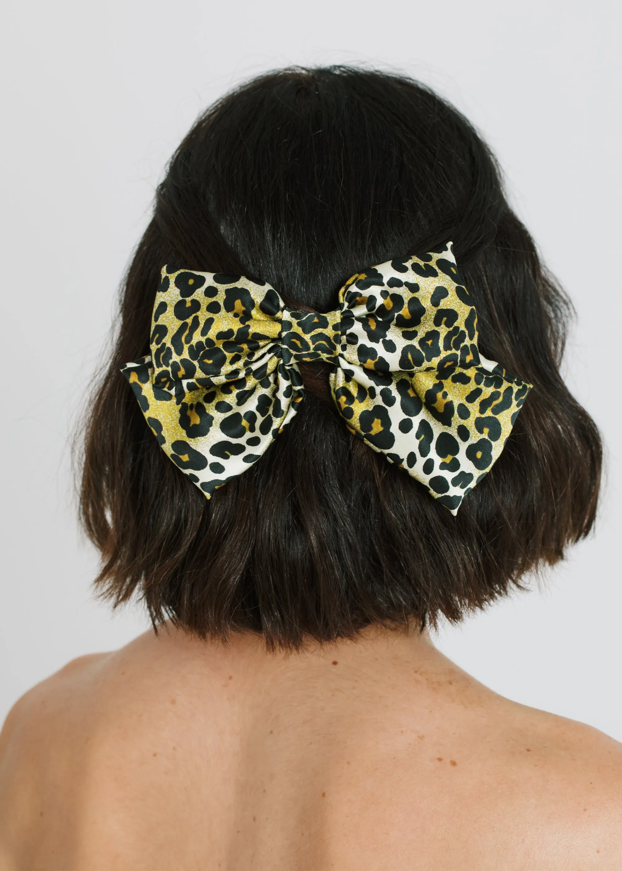 Tilly Bow Barrette -- Leopard