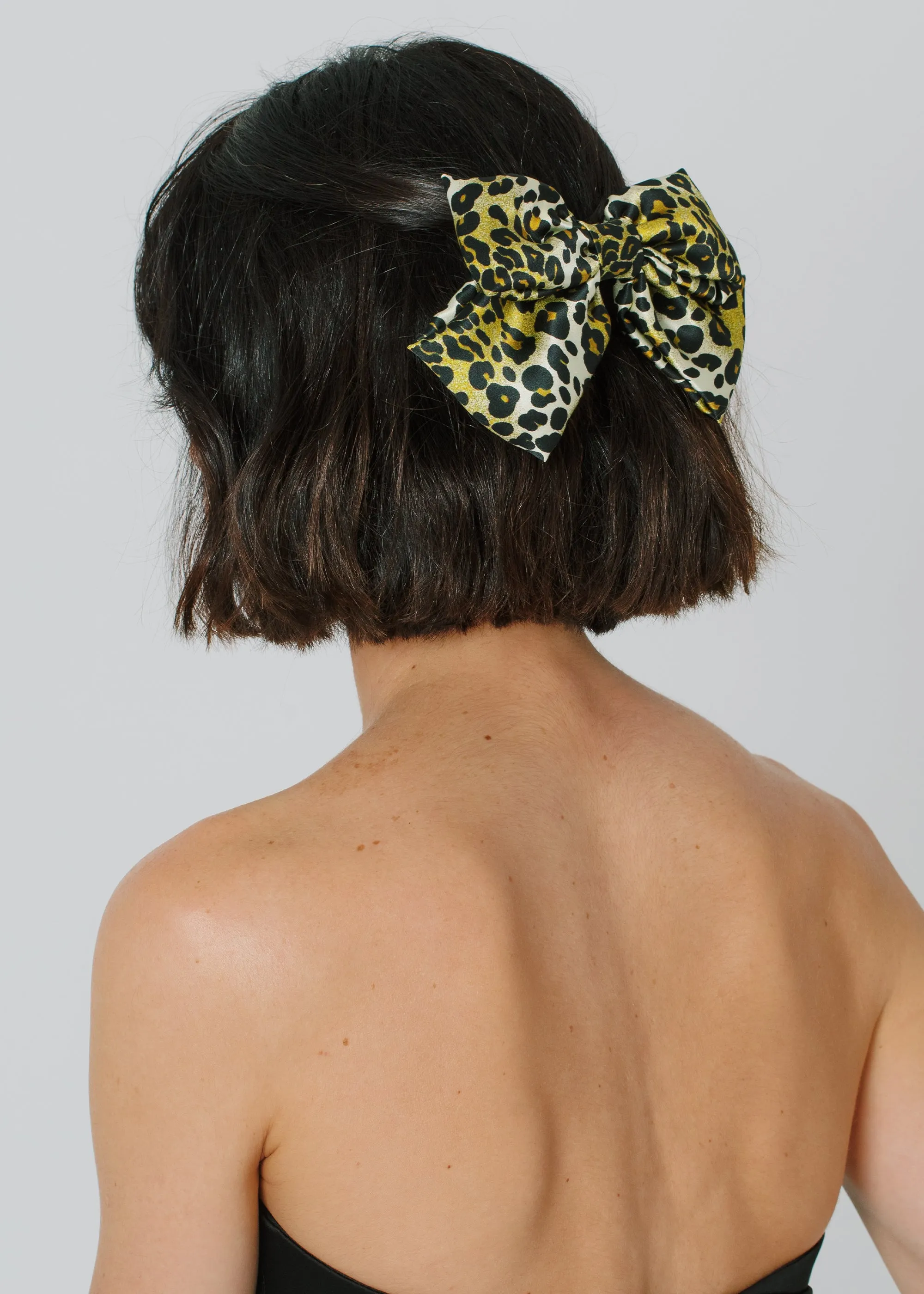 Tilly Bow Barrette -- Leopard