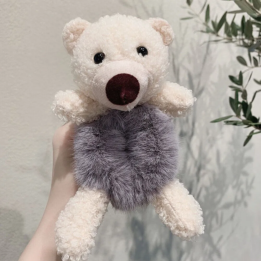 US Bear Bunny Furry Plush Hair Tie Scrunchies Rope Ponytail Holster Elastic Band